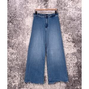Zara Jeans 6 Womens The Marine Straight Raw Hem Denim